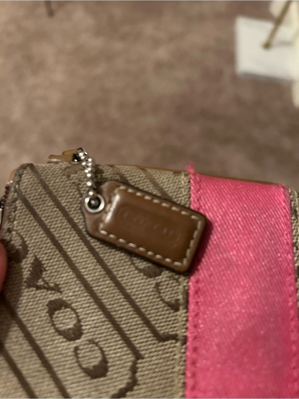 Coach Signature Stripe Wristlet - Picture 6 of 7